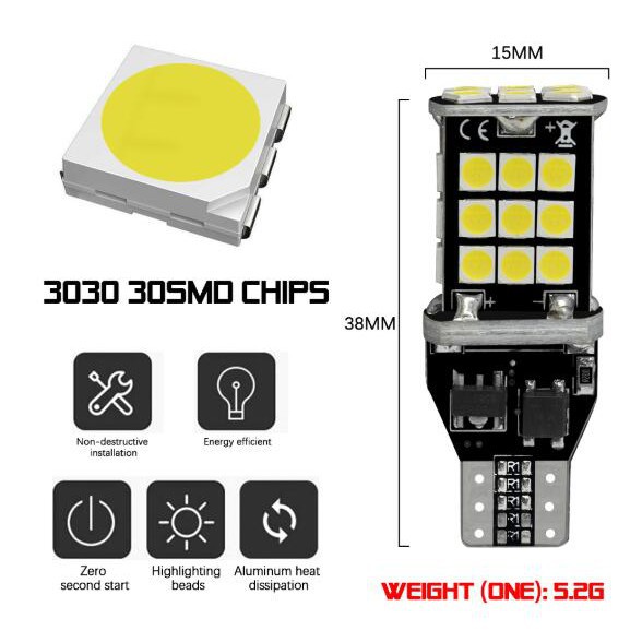 Bóng đèn Led Kevanly T15 W16W Wy16W siêu sáng cao cấp dành cho xe ô tô