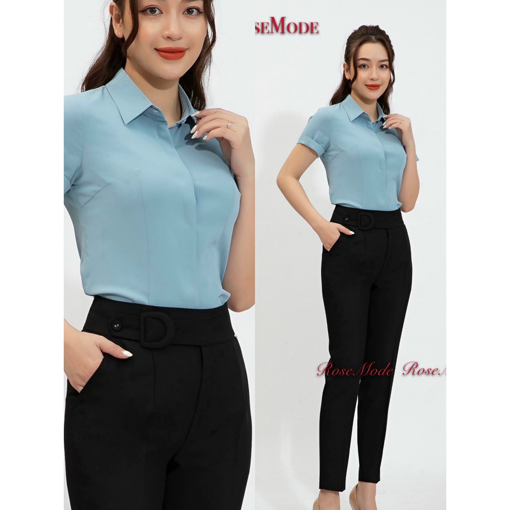 ÁO SƠ MI NỮ CƠ BẢN-KIỂU DÁNG CÔNG SỞ NGẮN TAY-VẢI LỤA HÀN NHIỀU MÀU-SIZE TỪ 40-60 KG