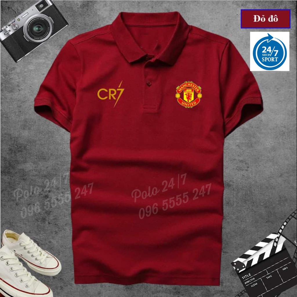 Áo Thun POLO Nam POLY Tay Ngắn In CLB Manchester United Cotton dày mịn Rẻ Đẹp 24/7