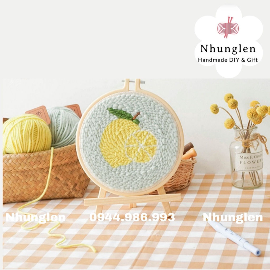 DIY Bộ Thêu Len Xù Chủ Đề Trái Cây Mùa hè - Punch Needle Decor -  Qùa Tặng Handmade Ý Nghĩa