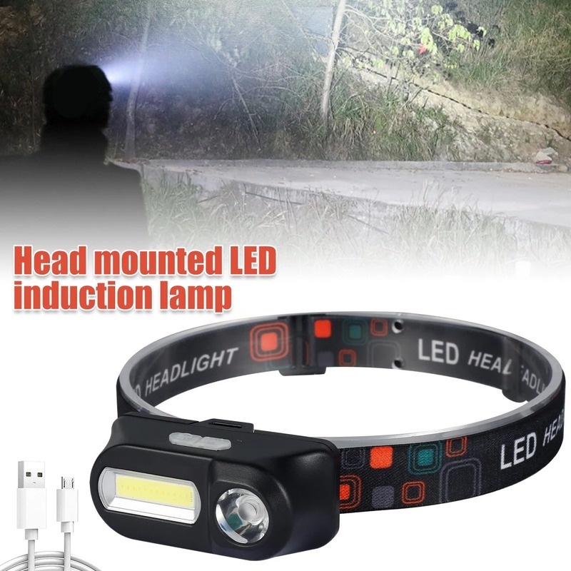 Đèn LED Đội Đầu XPE COB Mini Siêu Sáng Chống Thấm Nước Kèm Sạc USB Tiện Dụng Cho Cắm Trại