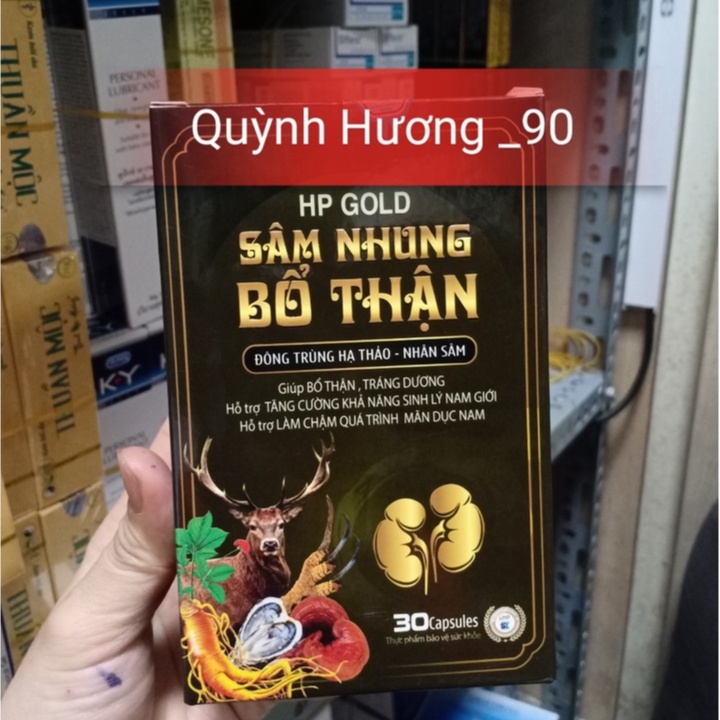 Sâm nhung BỔ THẬN HP Gold hộp 30 viên hỗ trợ tăng cường sức khỏe nam giới