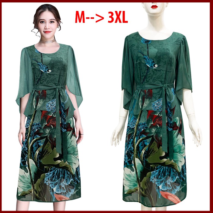 [ BIGSIZE ] ĐẦM SUÔNG TRUNG NIÊN KIỂU ĐẦM SUÔNG VOAN HOA 2 LỚP- ĐẦM TRUNG NIÊN DỰ TIỆC 3205 3285 3269 3265 3071 3304 | BigBuy360 - bigbuy360.vn