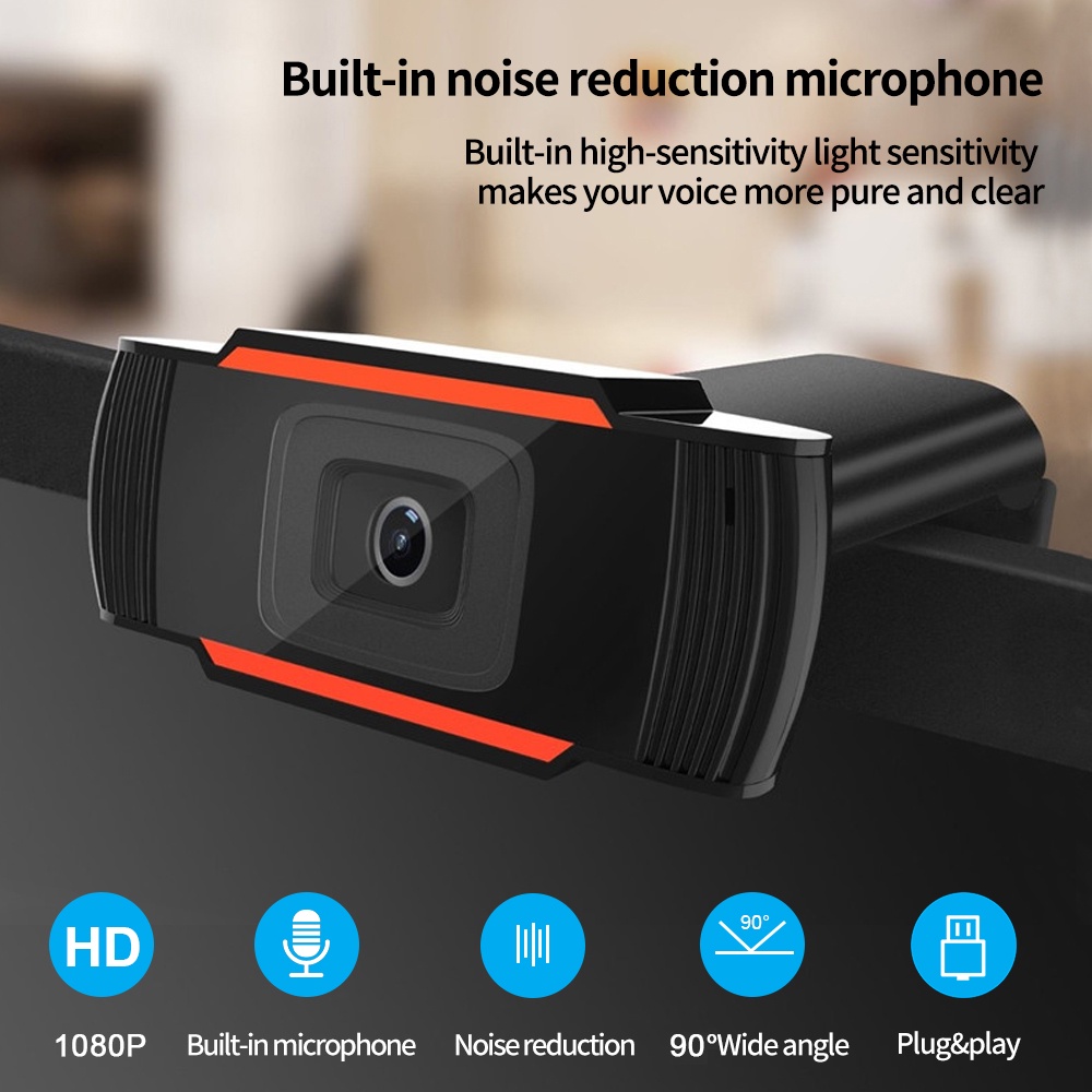 Webcam 30 độ 1080p HD USB có micro cho máy tính | BigBuy360 - bigbuy360.vn