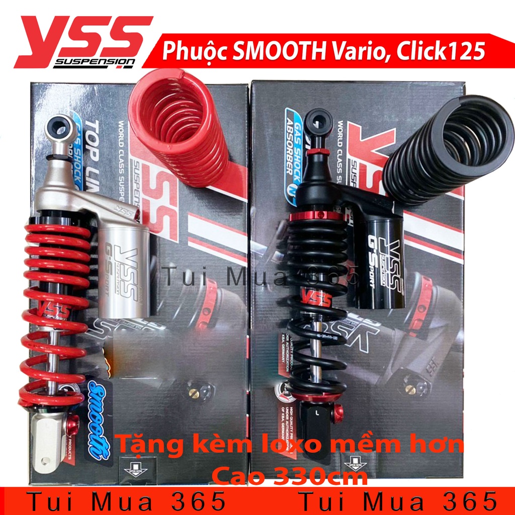 PHUỘC YSS SMOOTH G-SPORT Click/Vario/Vision/Lead/SH Mode ( Đỏ ) Tặng kèm lò xo mềm hơn