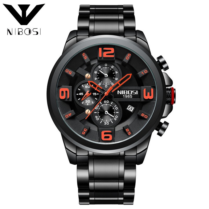 Đồng hồ nam Nibosi 2336 dây thép hàng chính hãng cao cấp Bán lẻ giá sỉ