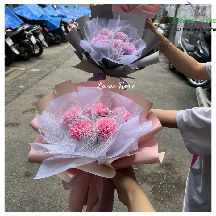 Bó hoa sáp cẩm chướng - Quà tặng độc đáo cho người yêu, hoa tặng mẹ, tặng vợ, người thân, hoa sáp thơm lưu hương và bền