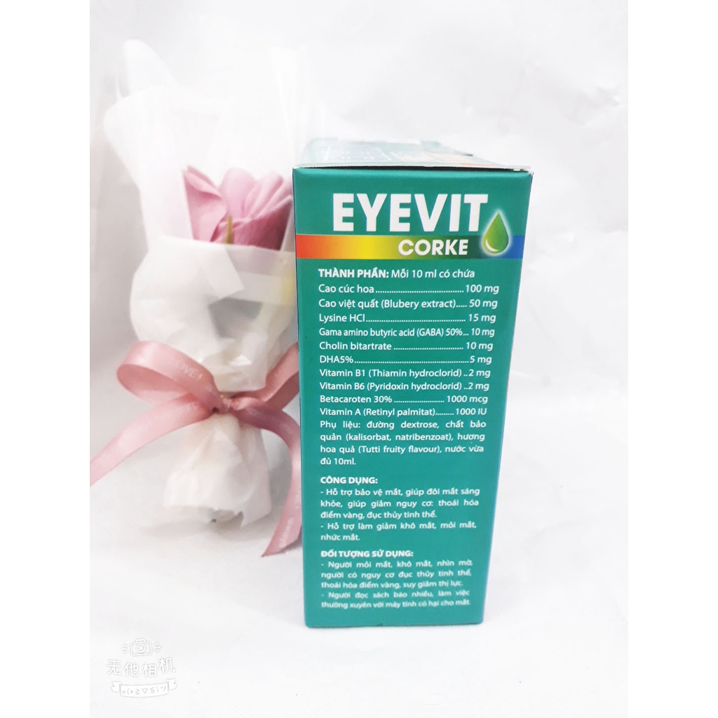 Bổ mắt ống EYEVIT CORKE, giúp đôi mắt sáng khỏe, giảm nguy cơ thoái hóa điểm vàng, đục thủy tinh thể, mờ mắt, khô mắt