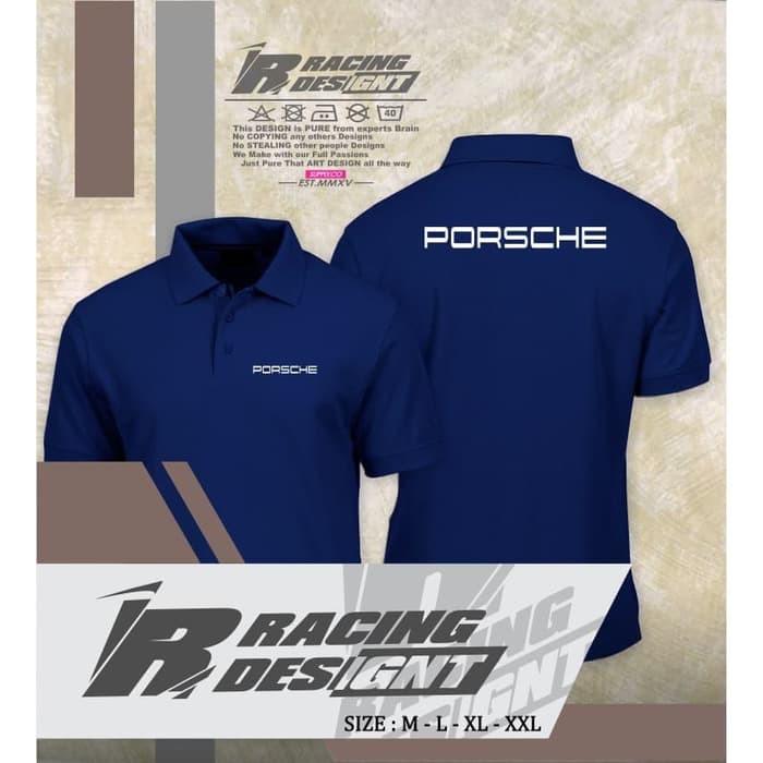 Áo Thun Polo In Logo Porsche Distro - Juraganpoloshirt