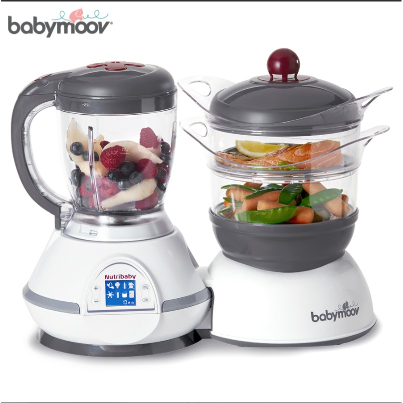 MÁY XAY HẤP ĐA NĂNG NUTRIBABY 5IN1 BABYMOOV (CHERRY)