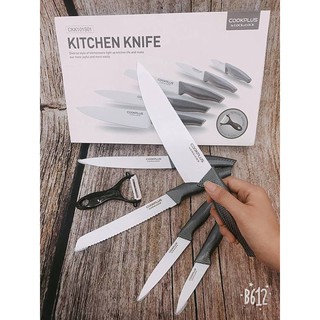 Bộ dao 6 món phủ sứ lock&lock kitchen knife hàng cao cấp