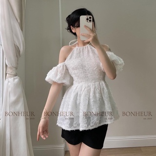 [AKN07-DN] Áo Yếm Lông Vũ Buộc Cổ Phong Cách, Áo Trễ Vai Lông Vũ Dự Tiệc March.Clothes