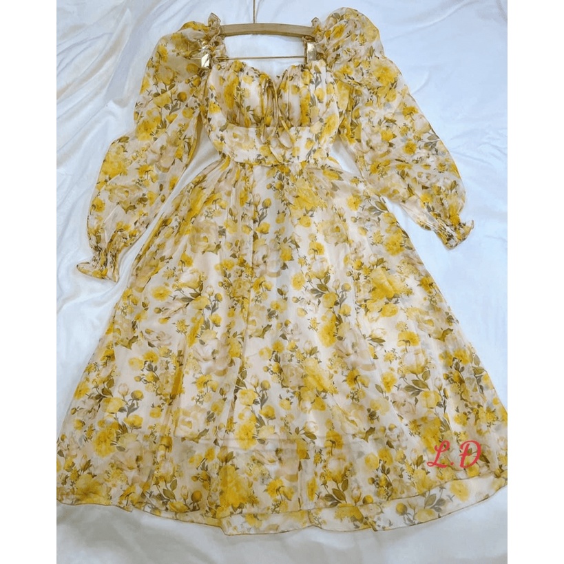 (Free ship) Mẫu HOT Mới Ra kho -- Đầm Voan Dáng Xòe Tay Bông Cực Xinh UP HHP Fashion