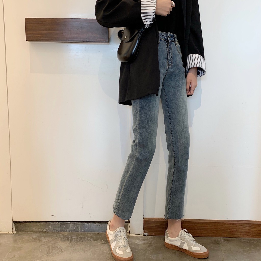  Quần Jean Lưng Cao Ống Suông Trơn Màu Cá Tính Cho Nữ 32003 | BigBuy360 - bigbuy360.vn