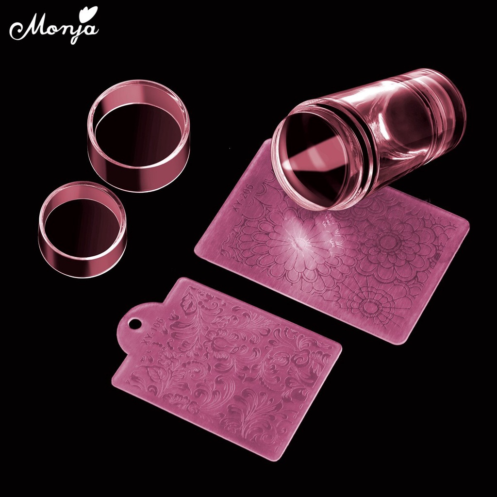 MONJA Bộ dụng cụ silicone in họa tiết trang trí móng tay nghệ thuật