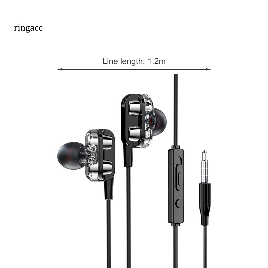 Tai nghe kim loại RGA 3.5mm hai lõi di động cho game thủ