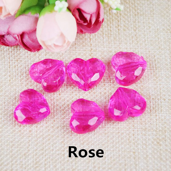 Bộ 10 Hạt Charm Trong Suốt Hình Trái Tim Dùng Làm Trang Sức DIY