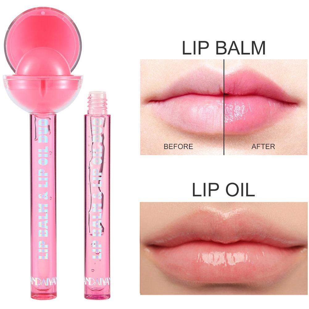 Son dưỡng môi HANDAIYAN W6O2 dạng dầu giữ ẩm thay đổi màu sắc đa năng hình dạng kẹo mút
