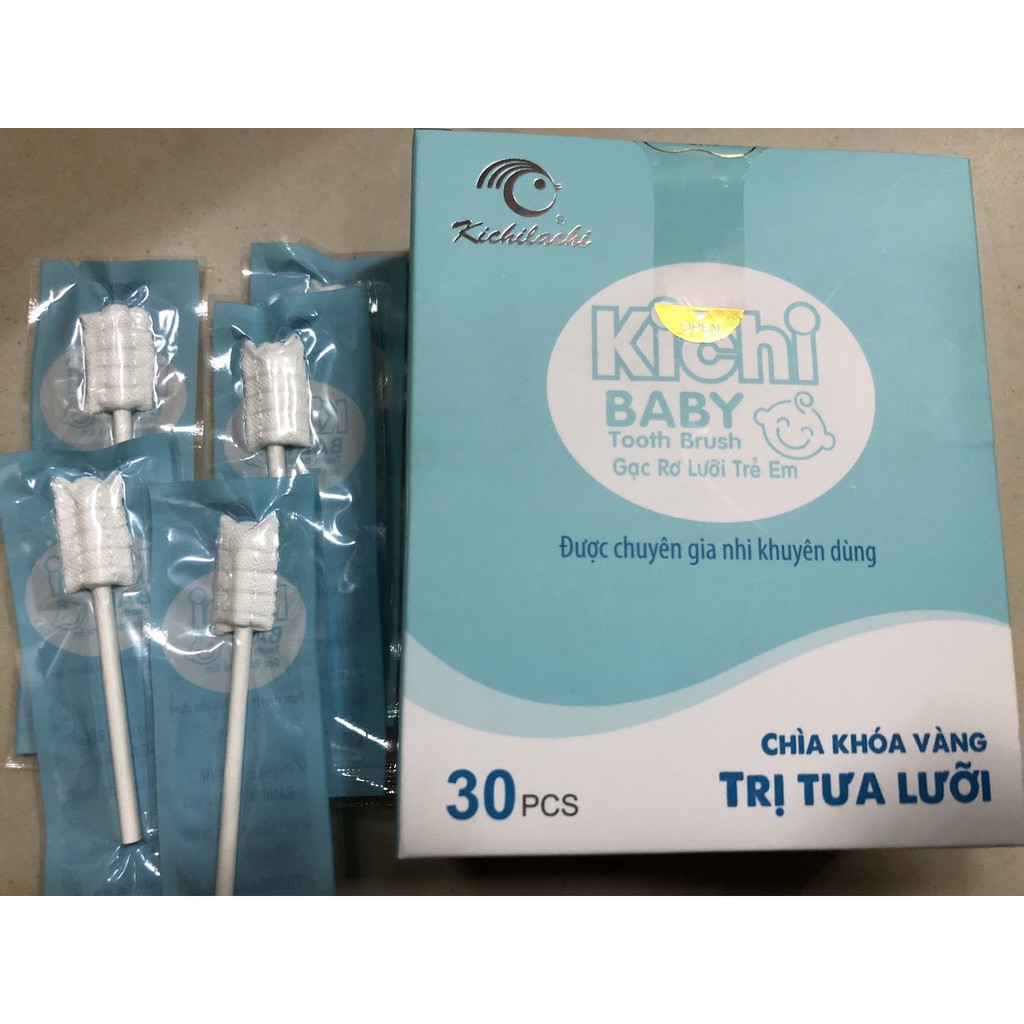 Gạc Rơ Lưỡi Que Kichi Baby Hộp 30 Que