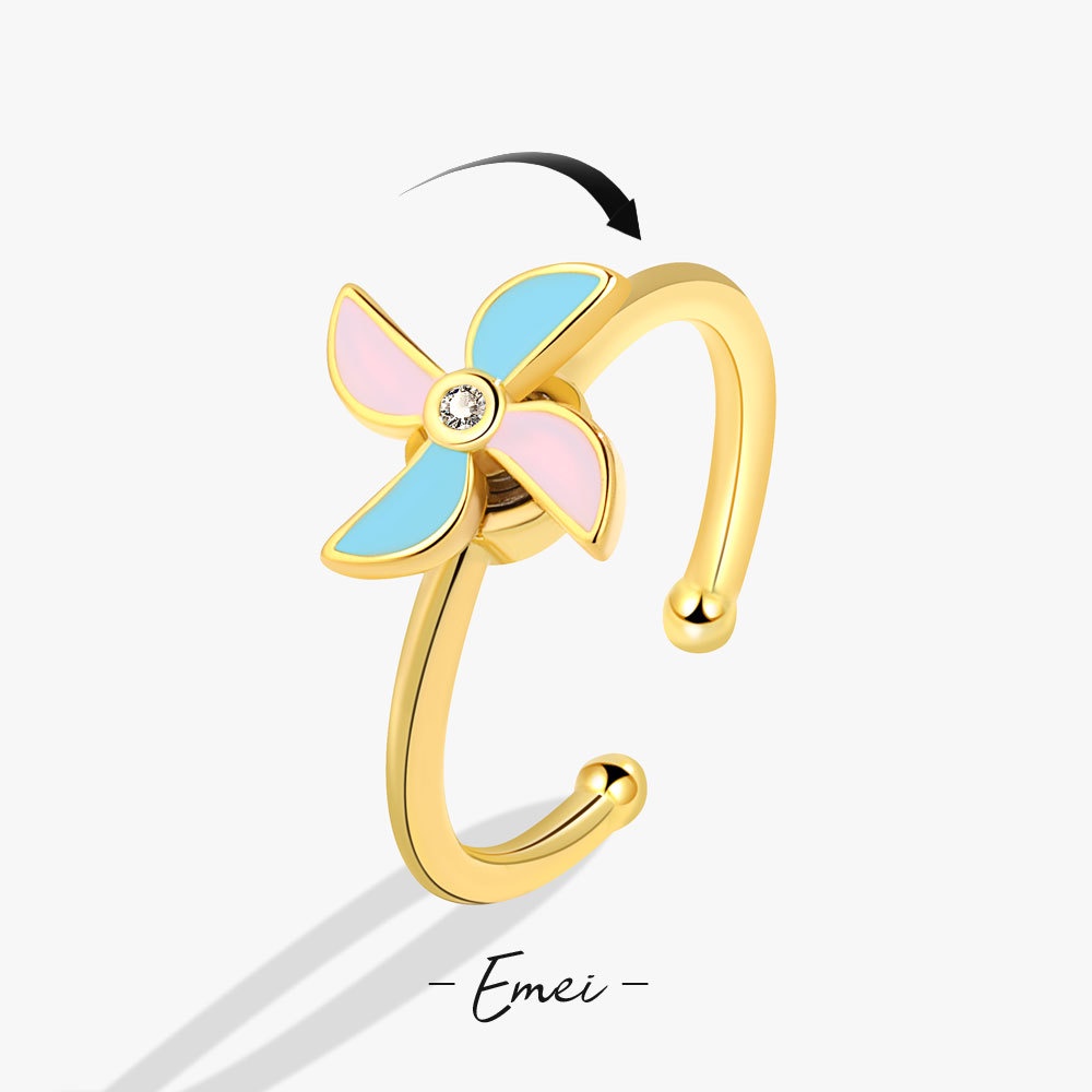 Nhẫn Hở Hình Bánh Đà Thời Trang Cá Tính Cho Nữ