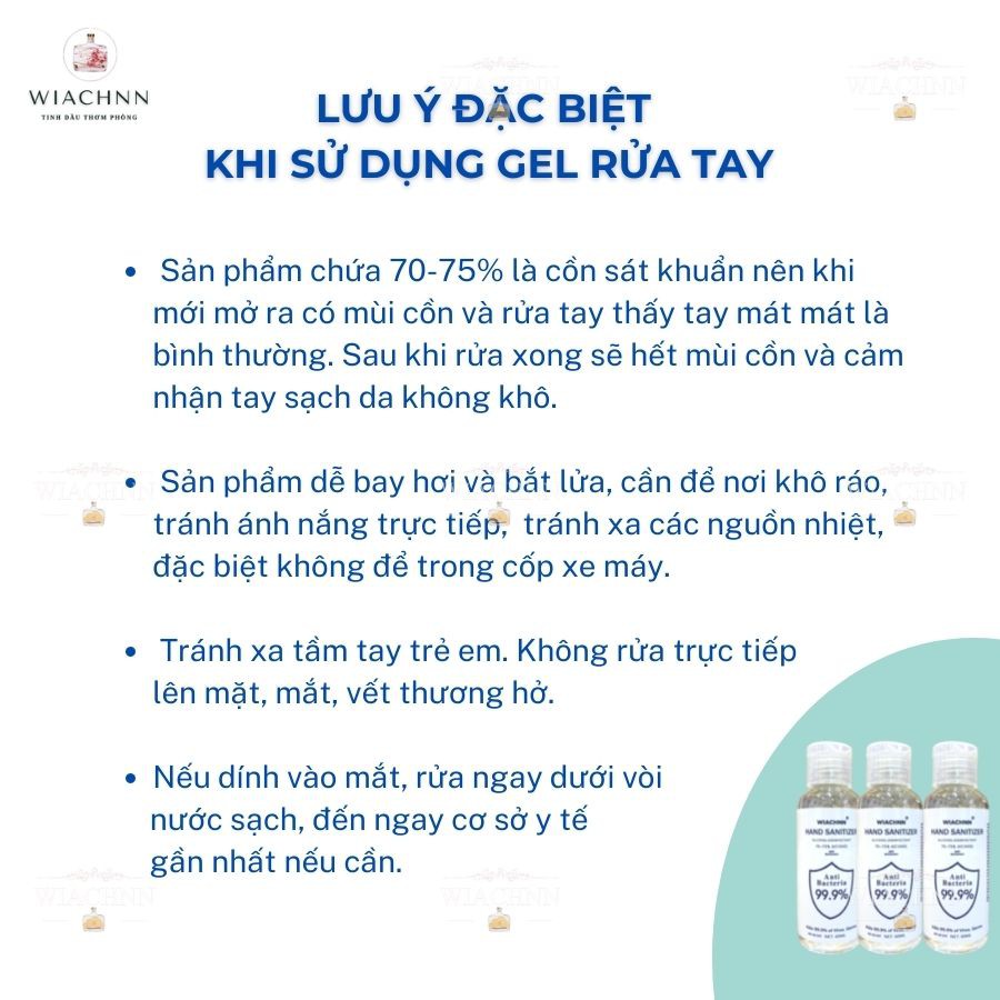 Gel Rửa Tay Khô Sạch Khuẩn WIACHNN 60ML Nước Rửa Tay Khô Tiện Lợi Nhỏ Gọn Khi Ra Ngoài NRT