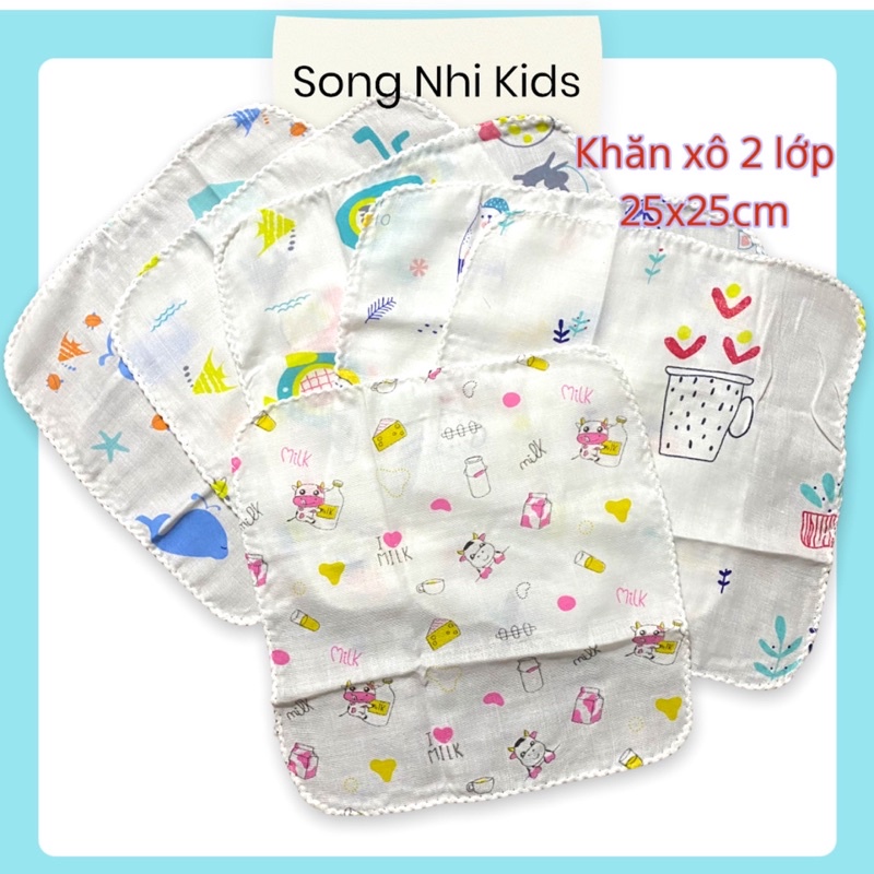 SET 10 KHĂN XÔ SỮA 2 LỚP XUẤT NHẬT CHO BÉ TRAI & BÉ GÁI