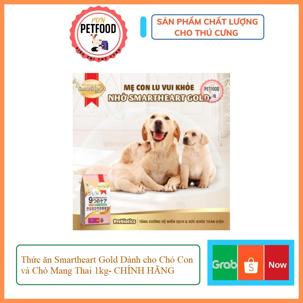 Thức ăn Smartheart Gold Dành cho Chó Con và Chó Mang Thai 1kg- CHÍNH HÃNG