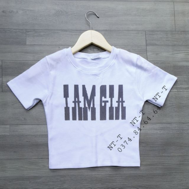 [Mã FAMAYWA giảm 10K đơn 50K] Áo Croptop in I AM GIA (hình thật, video) | BigBuy360 - bigbuy360.vn