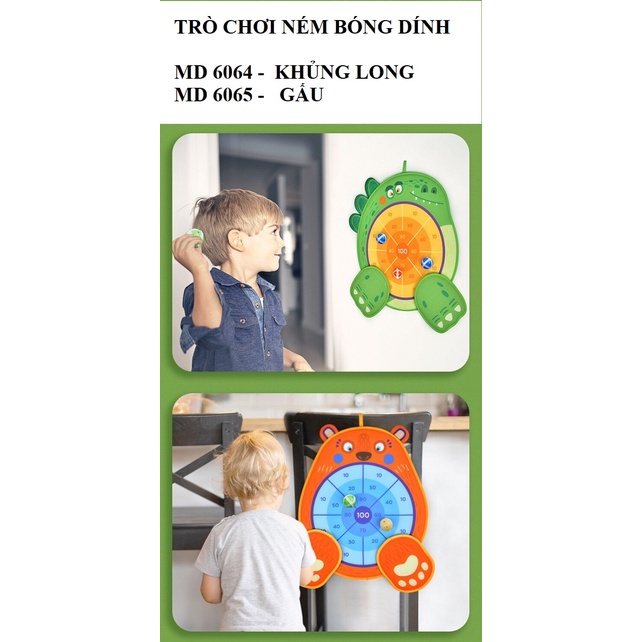 Trò Chơi Ném Bóng Dính Gấu/Khủng Long- Mideer fun dart game BEAR/DINOSAUR