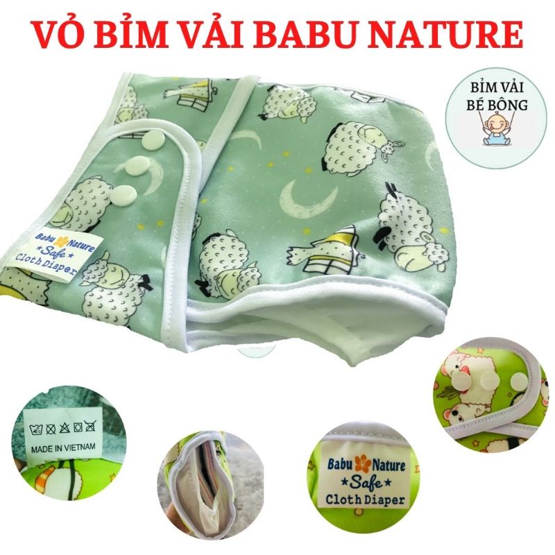 [ƯU ĐÃI] - [3 QUẦN+6 LÓT] Combo 3 Bộ Bỉm Vải Babu Nature Chống Hăm + Tràn Cho Bé - Giặt Được, Size M,L