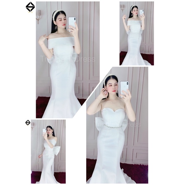 Đầm body đuôi cá TRIPBLE T DRESS mặc cưới mặc được 4- 5 kiểu - size S/M/L - MS163Y