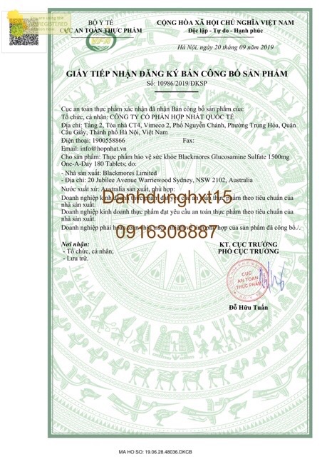 Xương khớp Glucosamine Blackmores 180 viên