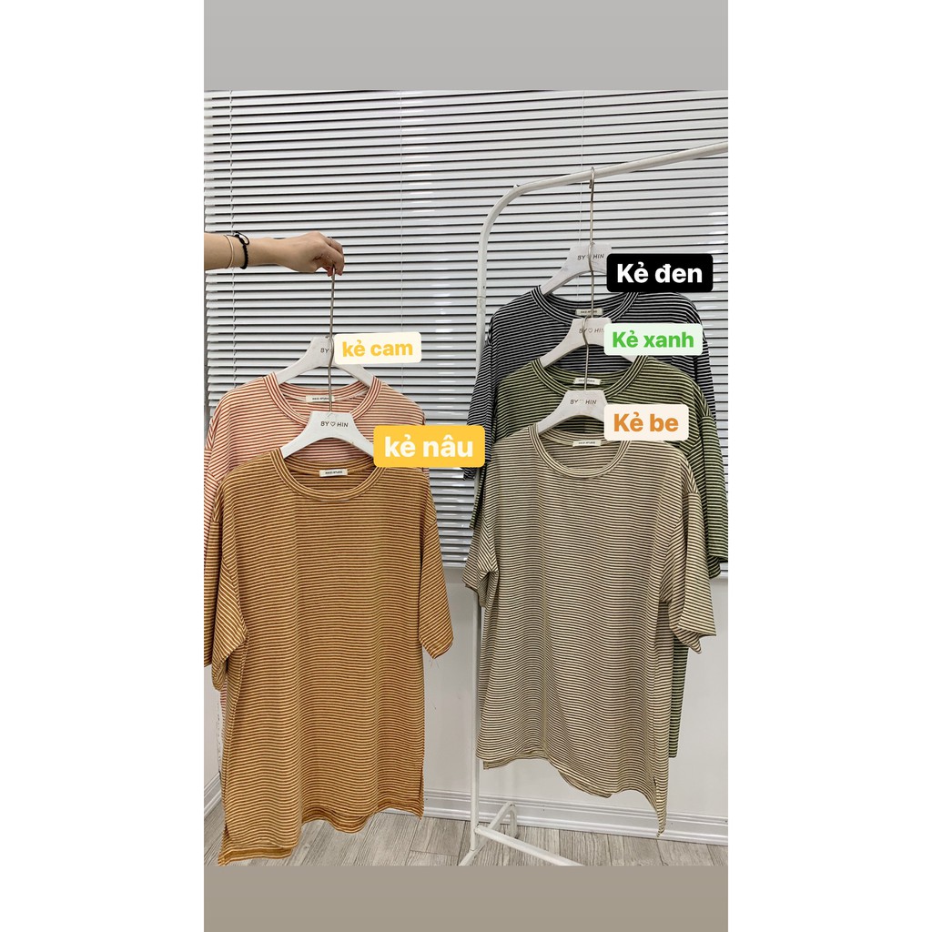 AP659 - TEE KẺ NGANG NHỎ XẺ VẠT