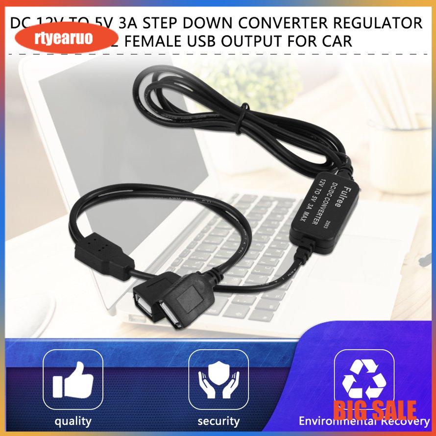 Bộ Chuyển Đổi Nguồn Điện Dc 12v Sang 5v 3a Sang 2 Cổng Usb Cho Xe Hơi