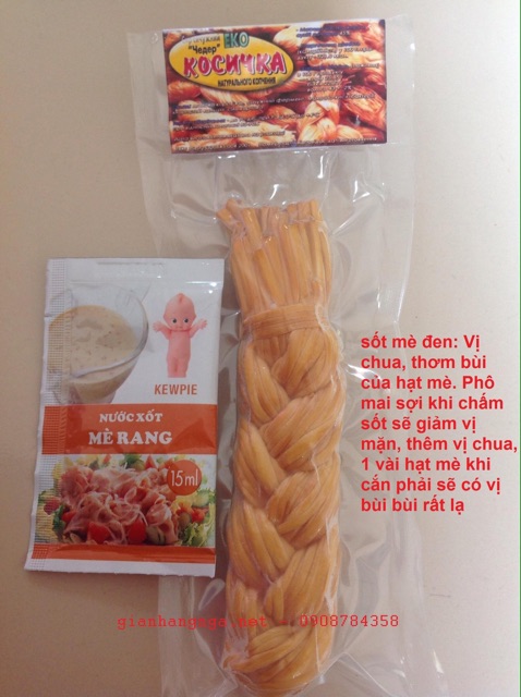  Phô mai sợi xông khói 100gr kèm sốt