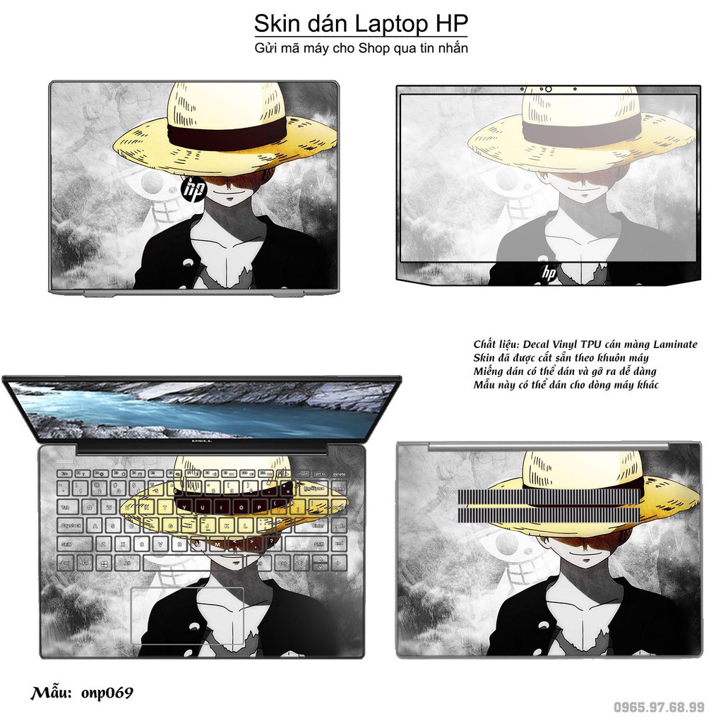 Skin dán Laptop HP in hình One Piece _nhiều mẫu 5 (inbox mã máy cho Shop)