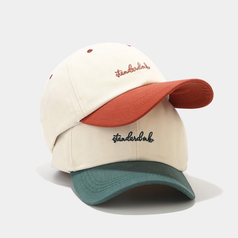 Nón lưỡi trai LINJW 2021 thời trang hàn quốc chất liệu cotton phối 2 màu