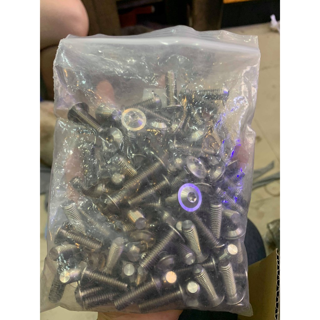 Sỉ 50 con ốc phôi trắng 4,5,6,8 li Titan Gr5