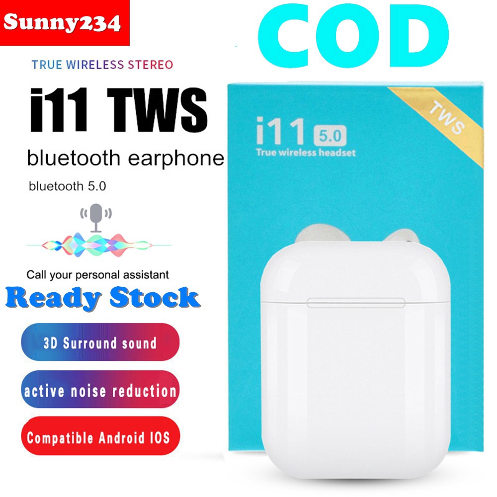 [COD] [COD]  i11 TWS Wireless Bluetooth 5.0 Earphone Stereo Headphone With Charging Box For Universal