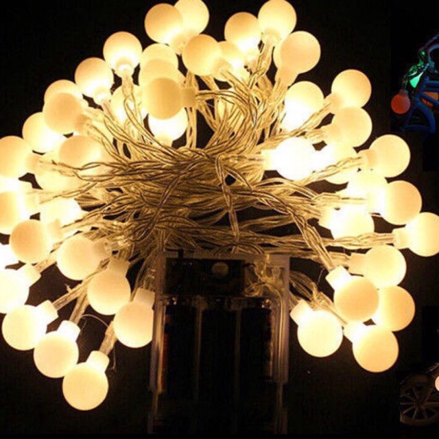 Đèn led bi bọt cherry ball trang trí dùng pin/usb/ điện