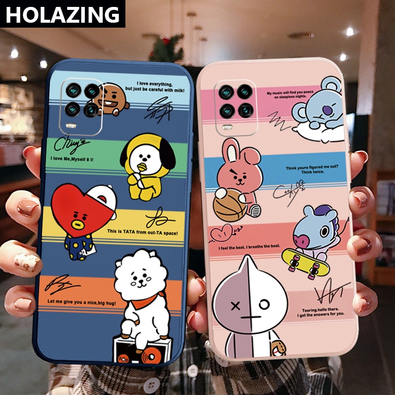 Ốp Điện Thoại Viền Vuông In Hình Hoạt Hình BTS Cho Realme C35 C21Y C25Y C25S C15 C12 C11 2021 Realme 8 Pro 7 Pro 5i 6i
