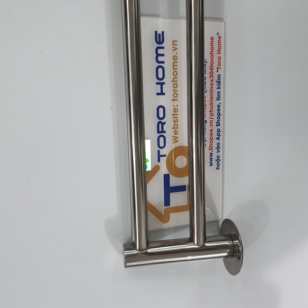 Thanh treo khăn inox 304, Máng khăn đơn, đôi, Vắt khăn inox HV-02 HV-03 Toro Home, Cam kết inox Chuẩn 304