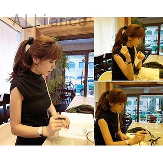 Alliance Bông tai hình nơ đính pha lê màu đen cá tính cho nữ