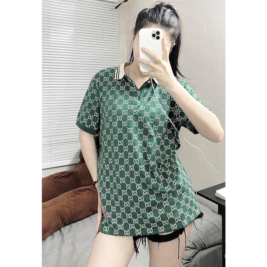 ÁO PHÔNG POLO GUCCII  TAY NGẮN HÌNH IN SẮC NÉT .ÁO NAM NỮ CHẤT THUN LẠNH MỊN FROM RỘNG