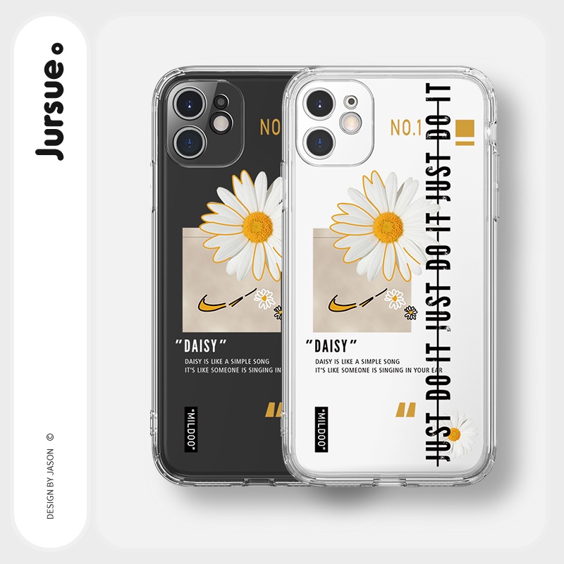 Ốp lưng JURSUE chống sốc viền vuông hình dễ thương đẹp cho iPhone 13 12 11 Pro Max SE 2020 X XR XS ip 8 7 6 6S Plus Y84