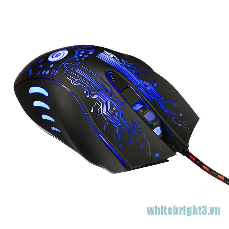 Chuột Dây Đèn Led 6 Nút 5500 Dpi Cho Game Thủ