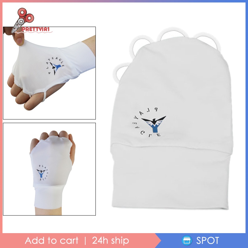 Găng tay hở ngón lái xe / chơi golf / câu cá chống tia uv màu trắng trái cho nam nữ