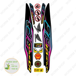 Tem rời WAVE ALPHA 100cc & 50cc Mẫu 2021 nhiều lựa chọn màu sắc  - Tem 3 lớp chống phai màu