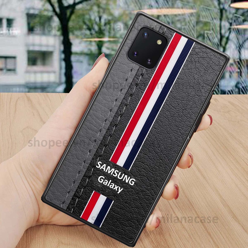 Ốp Samsung Note 10 Lite in giả da phong cách thể thao, cá tính, thời trang