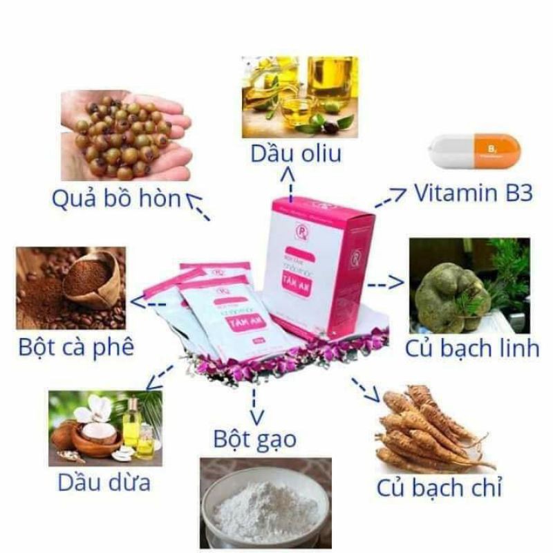 Bột tắm thảo mộc TÂM AN handmade [ CHÍNH HÃNG] 100g, tẩy tế bào chết body, giảm viêm nang lông..